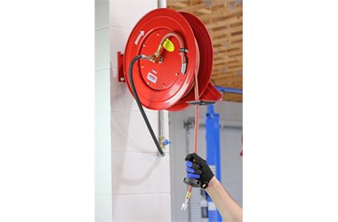lincoln air and water hose reel in use.jpg